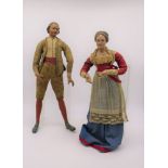 Coppia di figure del presepe Napoletano - Pair of figures of the Neapolitan nativity scene