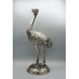 Rara bottiglia in argento - A rare silver bottle in the shape of an ostrich