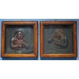 Coppia di bassorilievi in cera - A pair of wax bas-reliefs