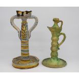 Due lampade in maiolica smaltata - A pair of enameled majolica lamps