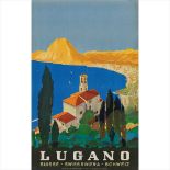 DANIELE BUZZI (1890-1974) LUGANO lithograph, 1945, condition A-; not backed (Dimensions: 102cm x