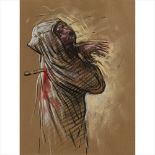 § Peter Howson O.B.E. (Scottish B.1958) Betrayal Signed and dated 2003, charcoal and coloured pastel