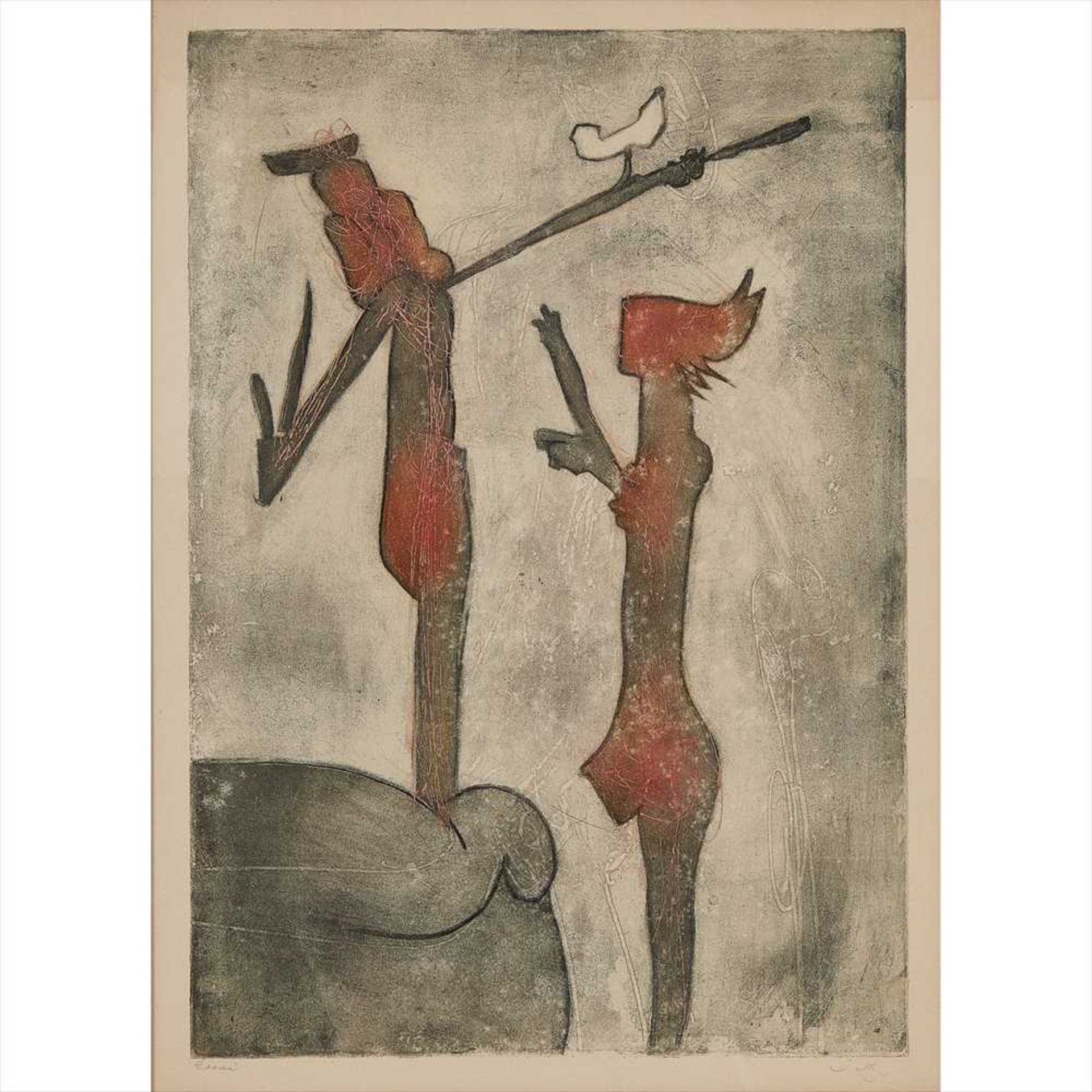 § Roberto Matta (Chilean/Italian 1911-2002) Essai Etching and aquatint, signed and inscribed in