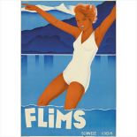 JOHANNES HANDSCHIN (1899-1948) FLIMS lithograph, c.1935, condition A-; not backed (Dimensions: 100cm