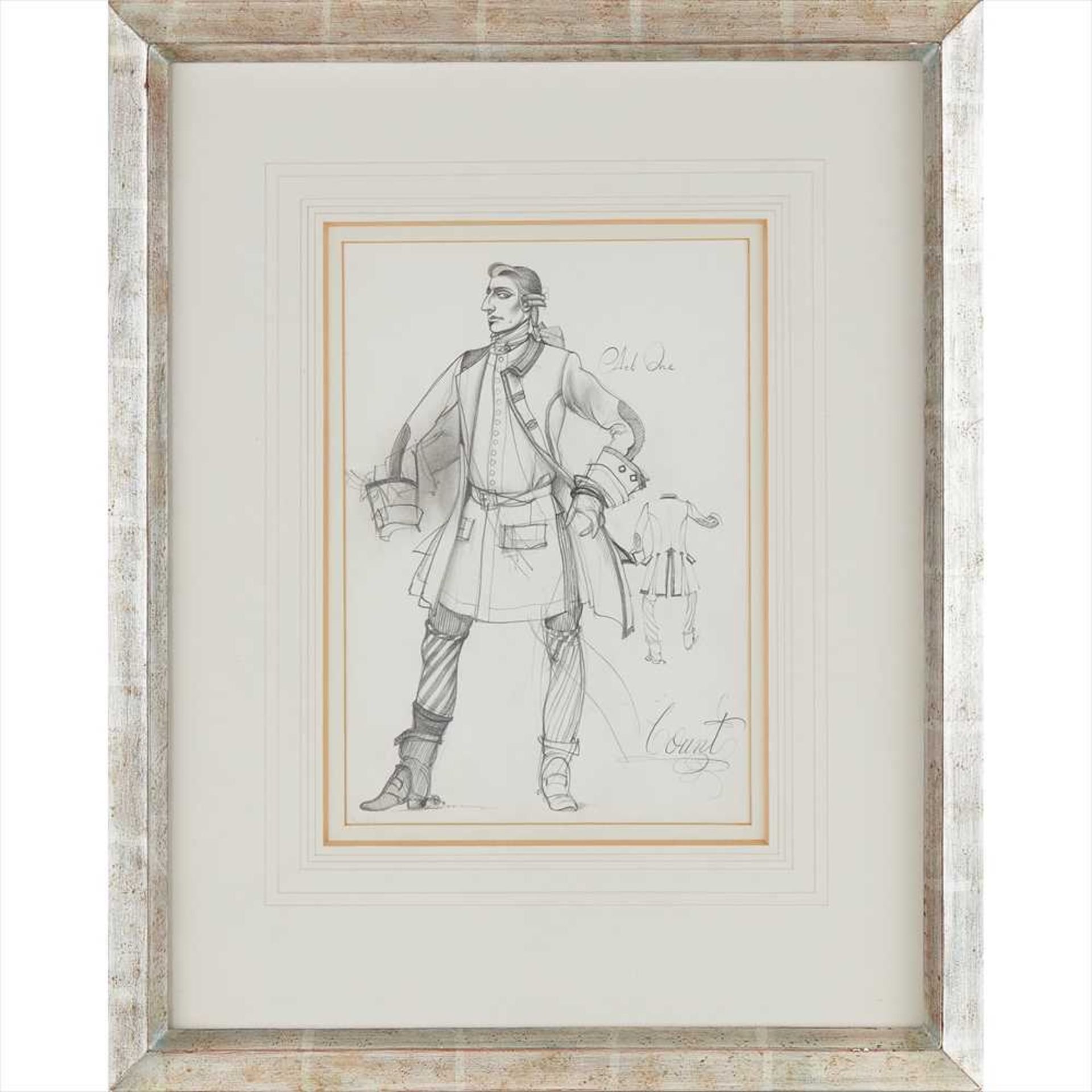 § John Byrne (Scottish B.1940) The Count (full-length), 'The Marriage of Figaro' Inscribed, pencil - Image 2 of 2