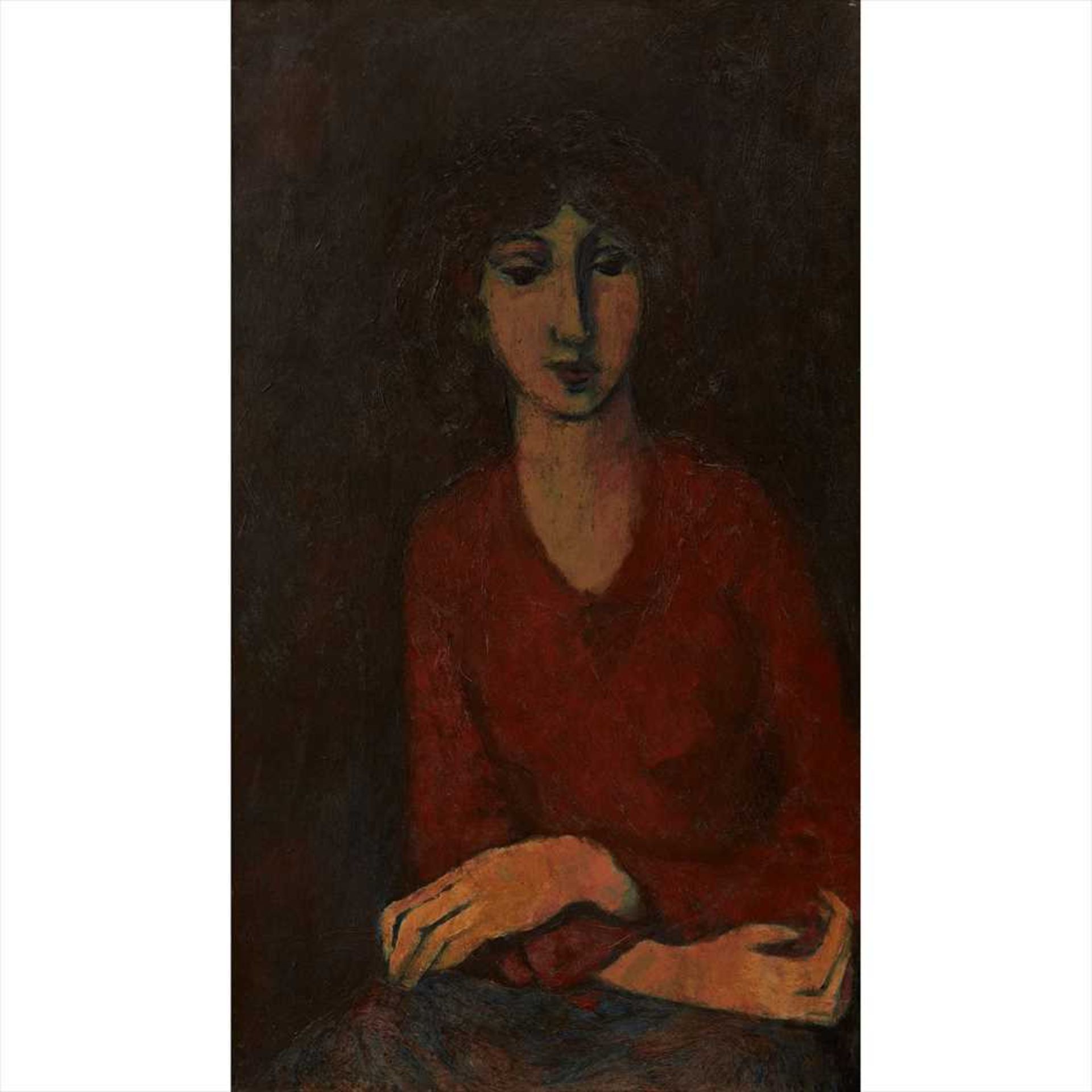 § William Senior (British fl.1940-60) PORTRAIT OF A LADY Signed and dated 1953 verso, oil on