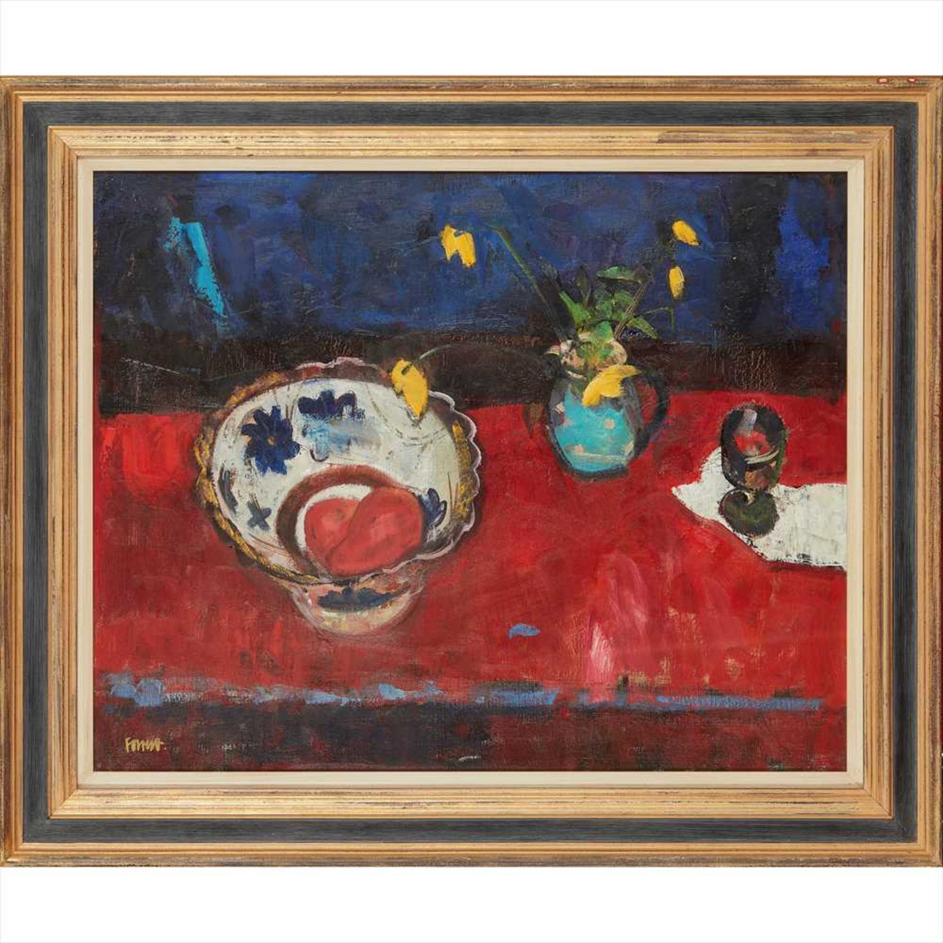 § ARCHIE FORREST R.G.I. (SCOTTISH B. 1950) GLASGOW BOWL AND WILD POPPIES - 1996 Signed, oil on - Image 2 of 2