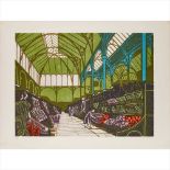 § Edward Bawden C.B.E., R.A. (British 1903-1989) Covent Garden Flower Market Linocut, 32/75, signed,