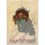 MARTIN PEIKERT (1901-1975) GRAUBÜNDEN lithograph, c.1930, condition A-; not backed (Dimensions: 90cm