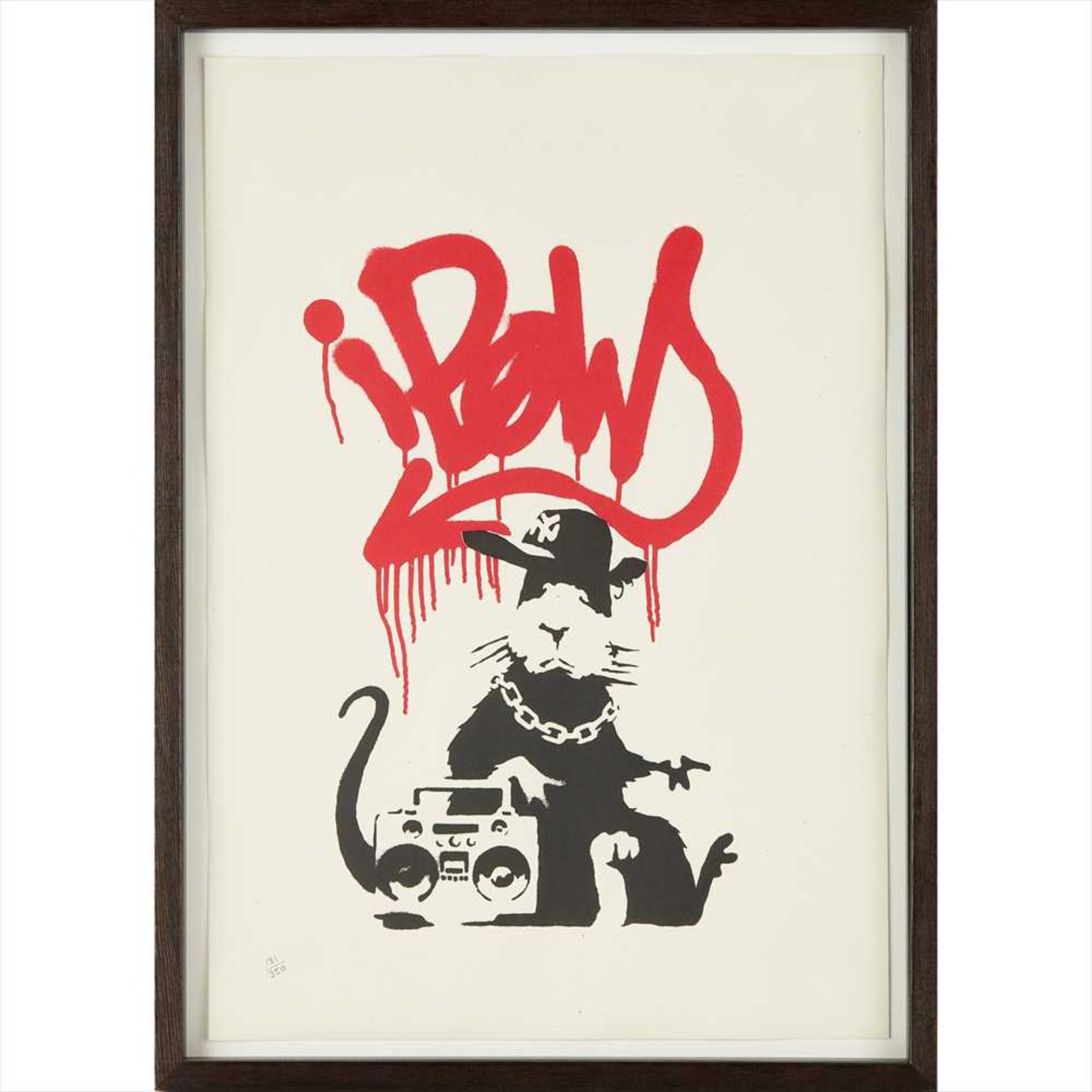 § BANKSY (BRITISH B.1974) Gangsta Rat Screenprint, 2004, numbered 181/350 in pencil, published by - Image 2 of 2