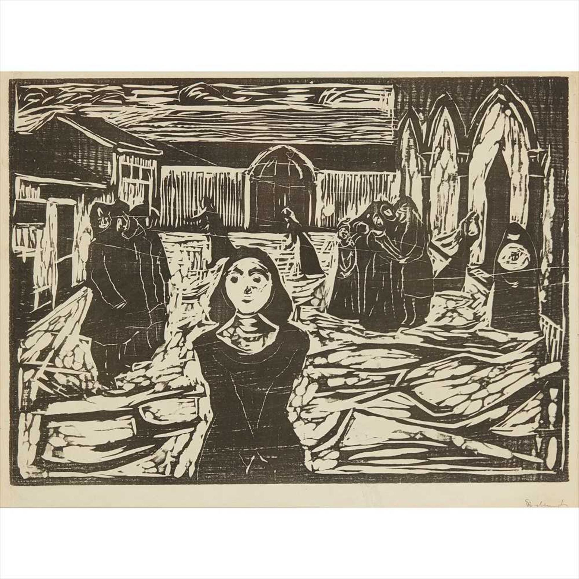 EDVARD MUNCH (NORWEGIAN 1863-1944), AFTER THE PRETENDERS: THE LAST HOUR Lithographic reproduction