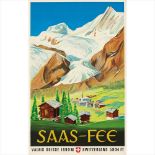 ANONYMOUS SAAS-FEE lithograph, condition A; not backed (Dimensions: 102cm x 64cm (40in x 25in)) (