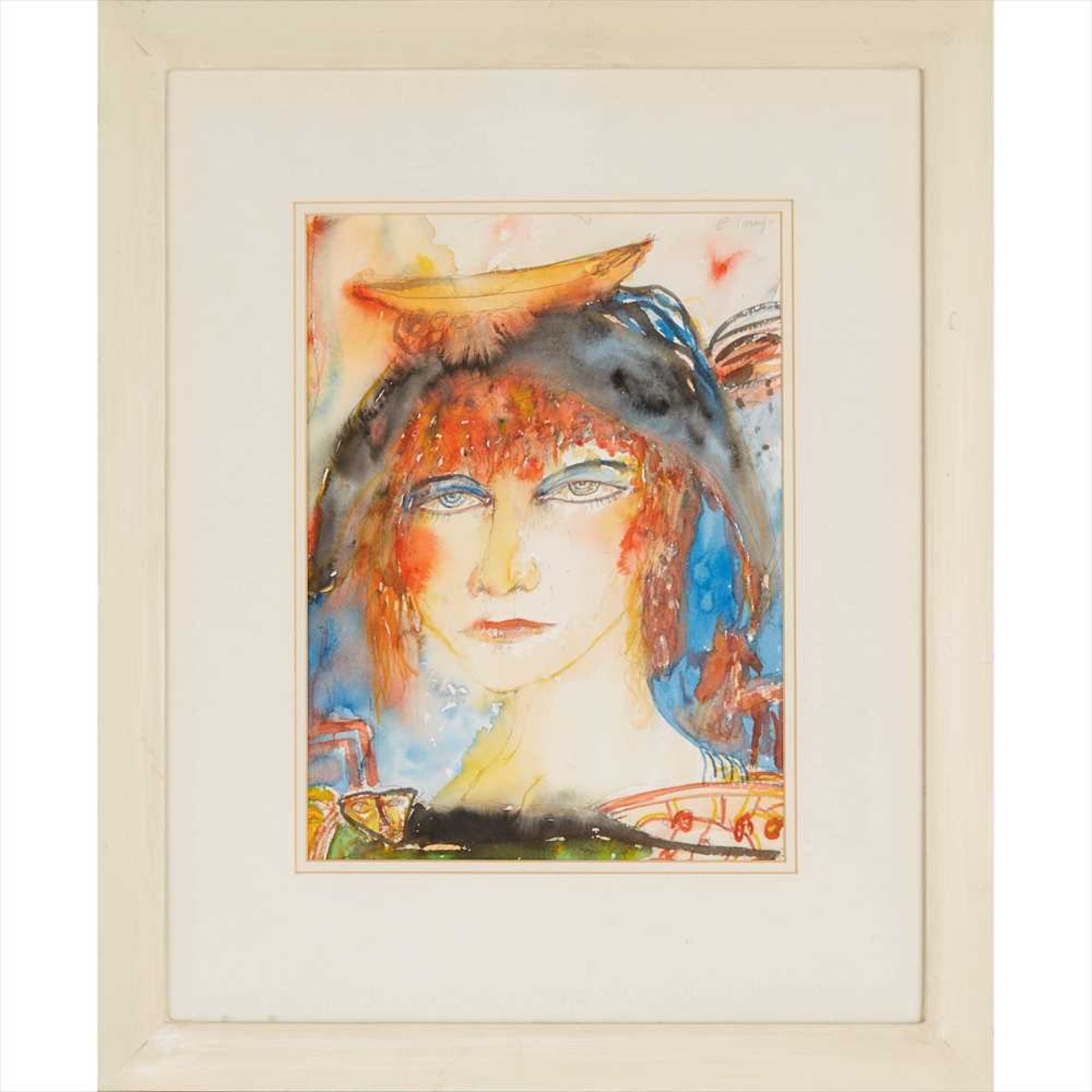 § John Bellany C.B.E., R.A. (Scottish 1942-2013) ENIGMATIC FISHWOMAN II Signed, watercolour . ( - Image 2 of 2