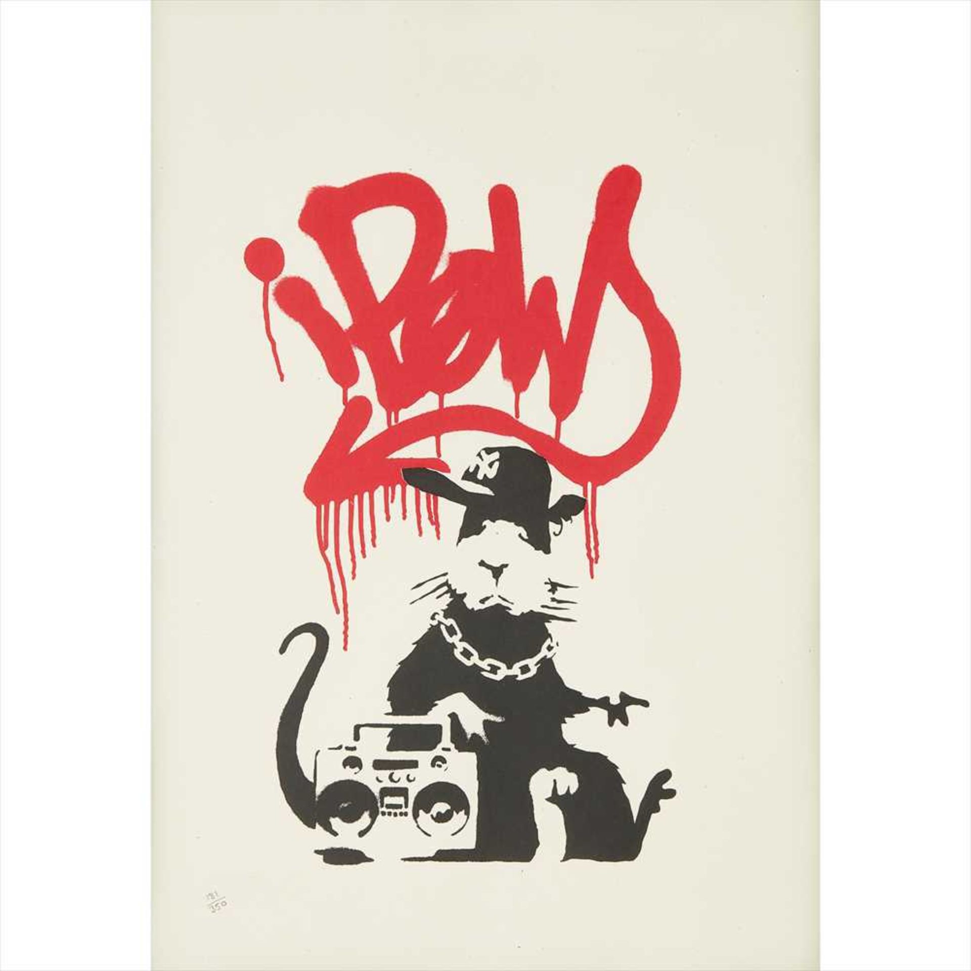 § BANKSY (BRITISH B.1974) Gangsta Rat Screenprint, 2004, numbered 181/350 in pencil, published by