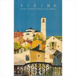 DANIELE BUZZI (1890-1974) TICINO lithograph, 1943, condition A-; not backed, together with '