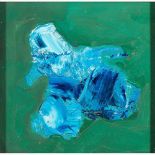 § Stefano Bosis (Italian Contemporary) Blue and Green Oil on wood (Dimensions: 19.5cm x 19.5cm (7.