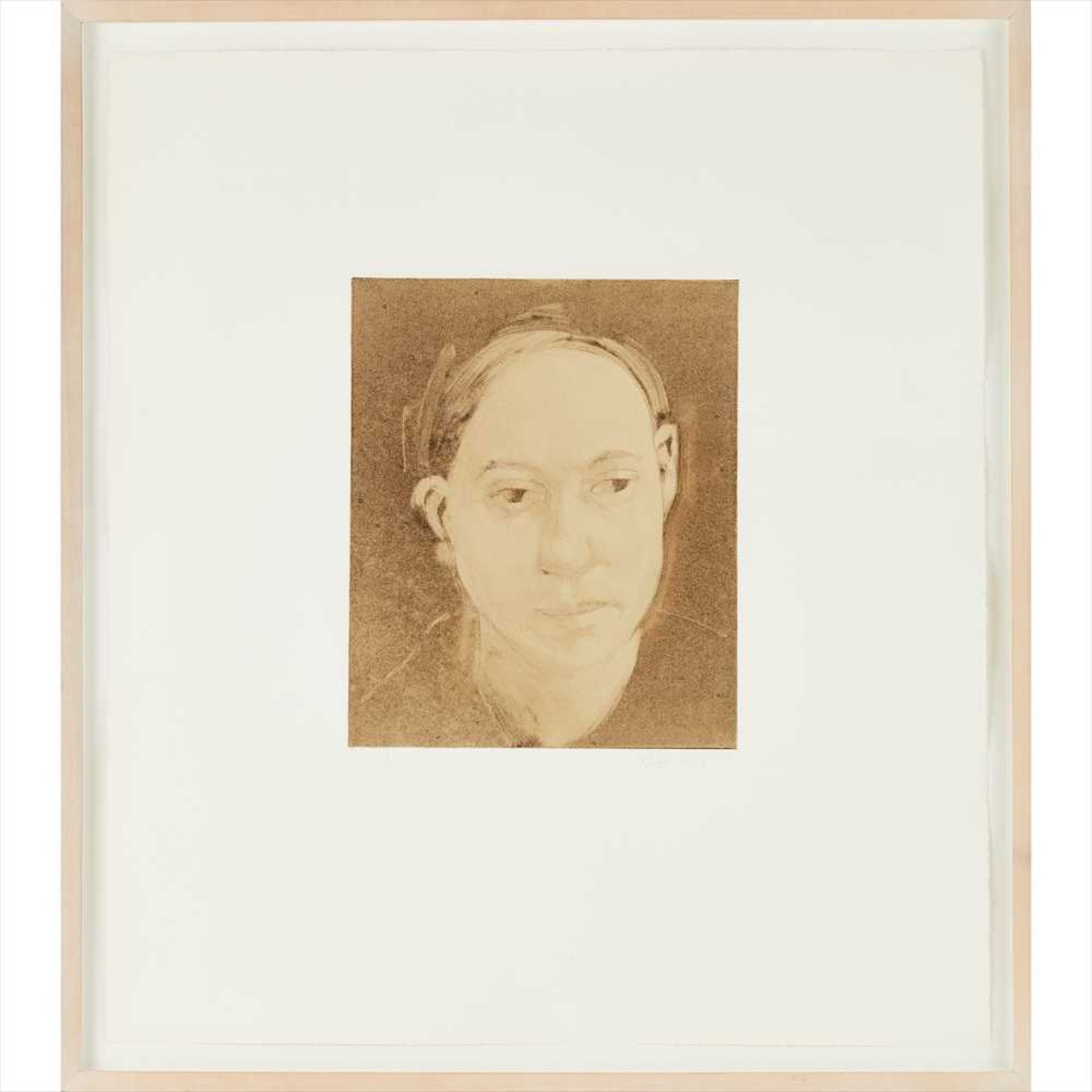 § Alison Watt O.B.E., F.R.S.E., R.S.A. (Scottish B.1965) HEAD II Monoprint, 1/1, signed, dated '95 - Image 2 of 2