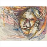 § June Redfern (Scottish B.1951) Drawing for 'How She Met Herself' - 1985 Signed and dated, pastel