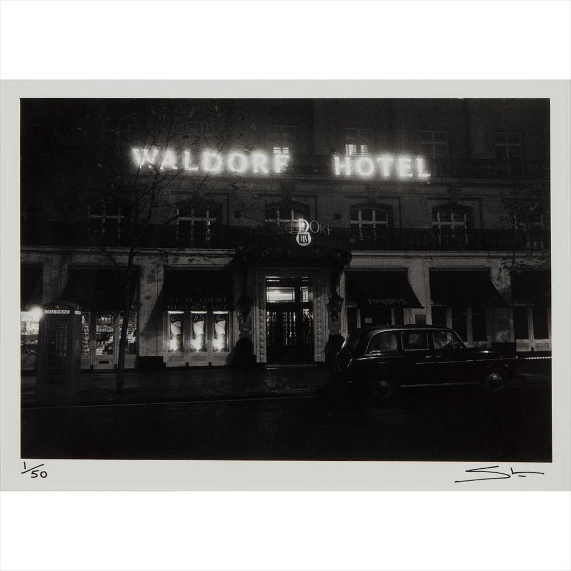 † § 20TH CENTURY BRITISH SCHOOL WALDORF HOTEL Silver gelatin print, a later re-print, signed with