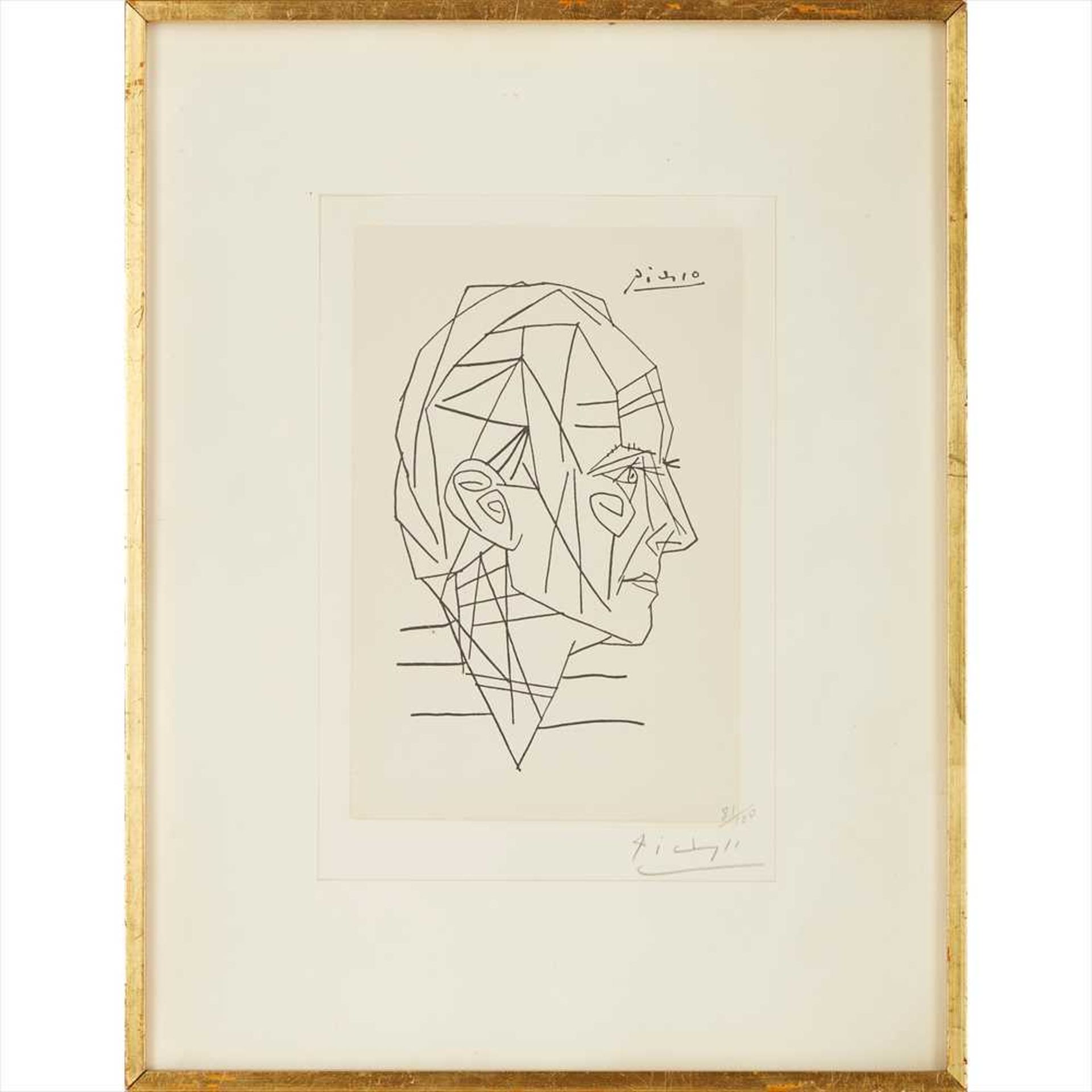 § PABLO PICASSO (SPANISH 1881-1973) PORTRAIT OF PAUL ELUARD Lithograph, signed and numbered 81/100 - Image 2 of 2