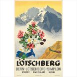 ARMIN BIEBER (1892–1970) LÖTSCHBERG lithograph, 1939, condition A; not backed (Dimensions: 102cm x