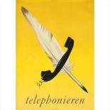 HERBERT LEUPIN (1916-1999) TELEPHONIEREN lithograph, 1941, condition A-; not backed (Dimensions: