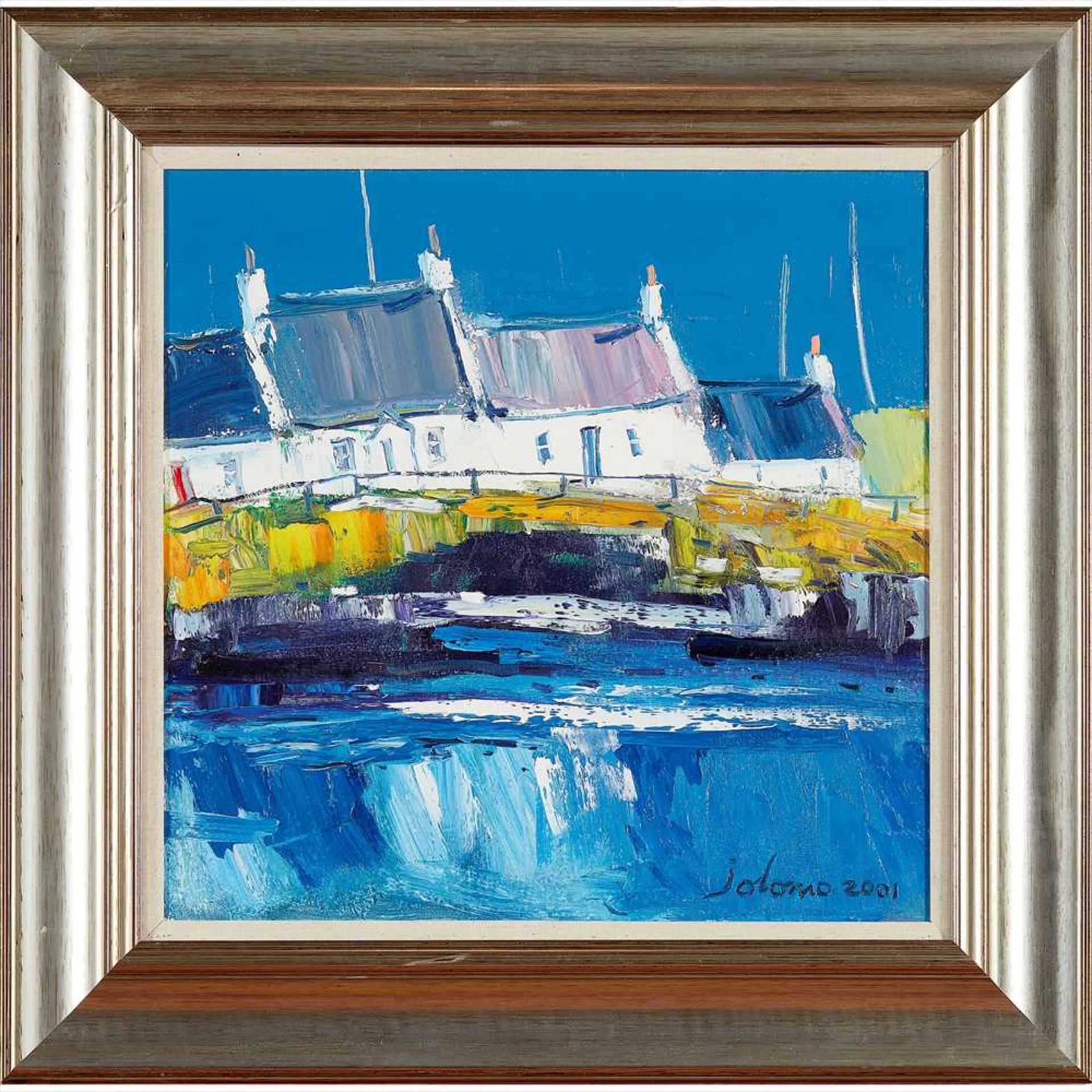 § John Lowrie Morrison (Jolomo) O.B.E. (Scottish B. 1948) Port Wemyss, Islay Signed and dated - Image 2 of 2