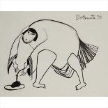 § PAT DOUTHWAITE (SCOTTISH 1939-2002) KABUKI ACTOR Signed and dated '90, inscribed verso,