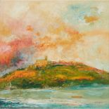 § John Bellany C.B.E., R.A (Scottish 1942-2013) A Tuscan Hill Town at Sunset Signed, oil on