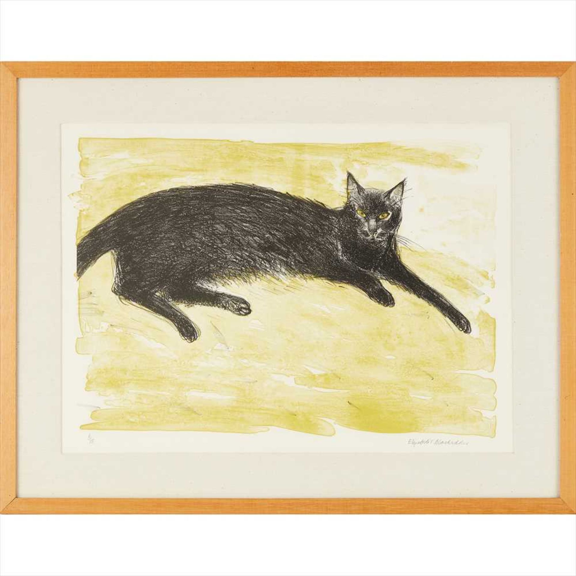 § Elizabeth Blackadder O.B.E., R.A., R.S.A., R.S.W., R.G.I., D.Litt (Scottish B.1931) Black Cat - Image 2 of 2