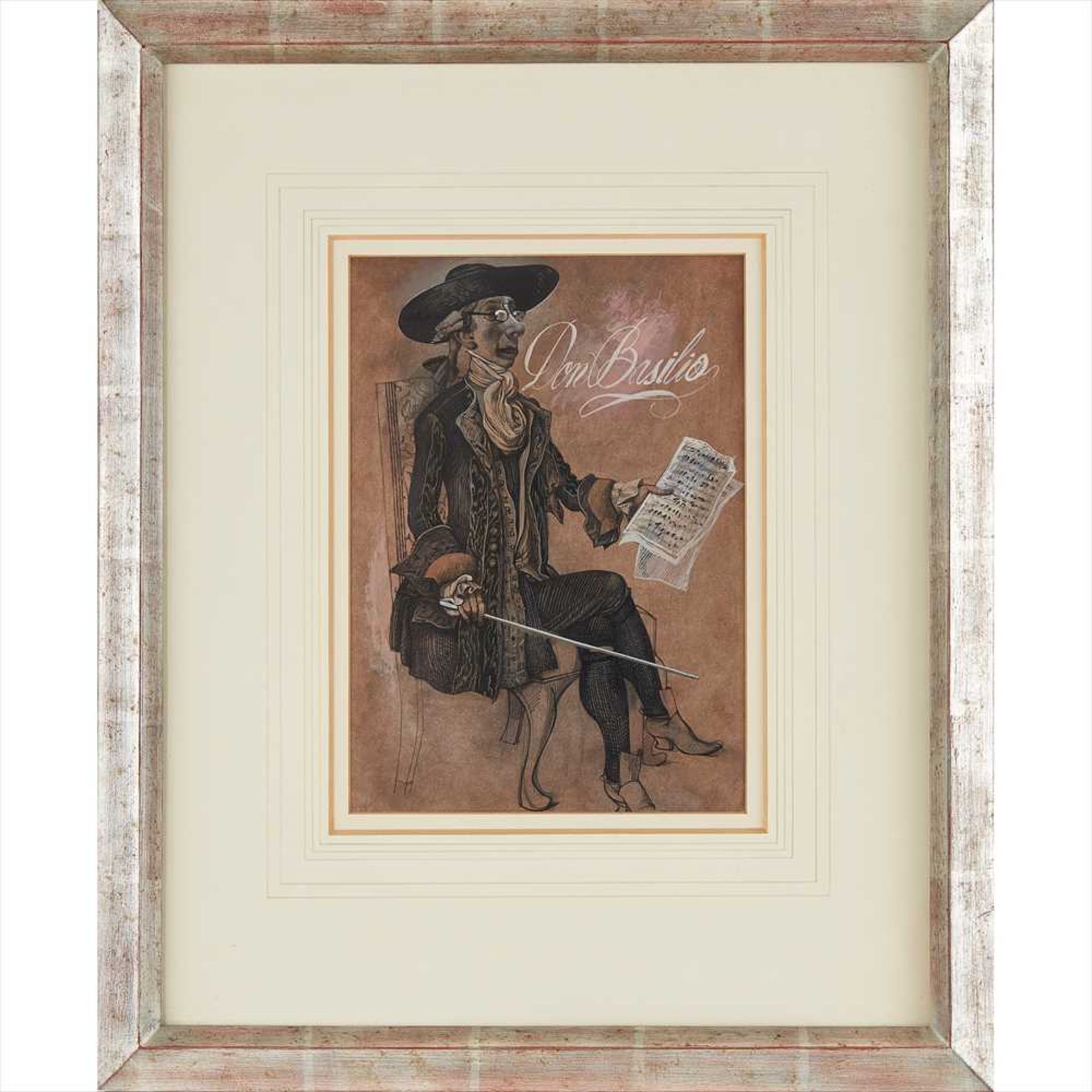 § John Byrne (Scottish B.1940) Don Basilio, 'The Marriage of Figaro' Inscribed, pencil, ink and - Image 2 of 2