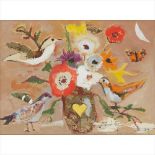 § David McClure R.S.A., R.S.W. (Scottish 1926-1998) BIRDS AND FLOWERS FOR ST. VALENTINE'S DAY,