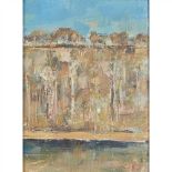 Jamie Boyd (Australian B.1948) River landscape Signed, oil on board (Dimensions: 28cm x 21cm (11in x