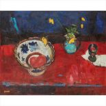 § ARCHIE FORREST R.G.I. (SCOTTISH B. 1950) GLASGOW BOWL AND WILD POPPIES - 1996 Signed, oil on