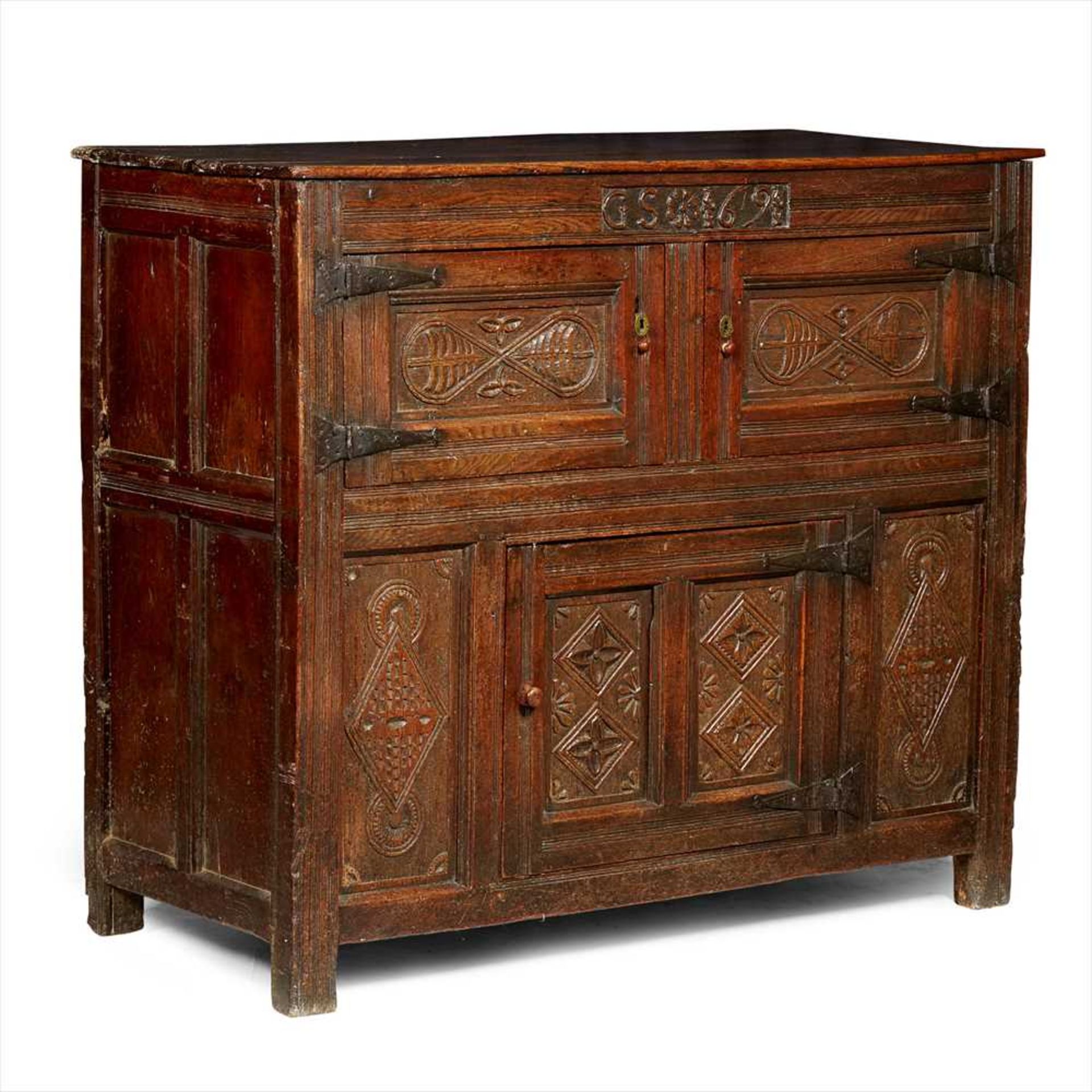 OAK PRESS CUPBOARD LATE 17TH CENTURY