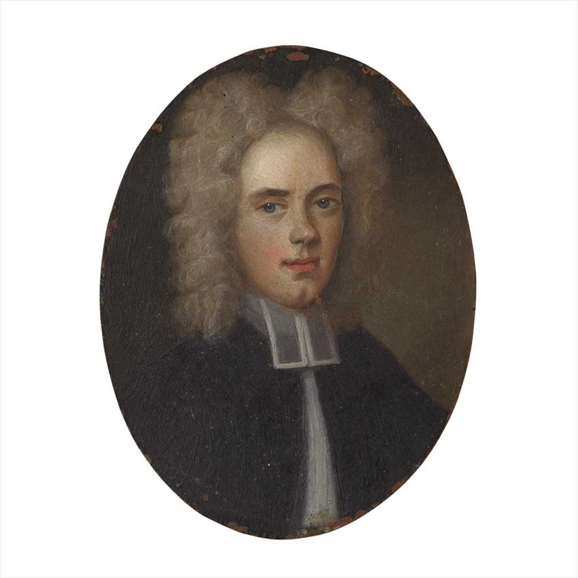 ENGLISH SCHOOL, 18TH CENTURY PORTRAIT MINIATURE OF A CLERIC