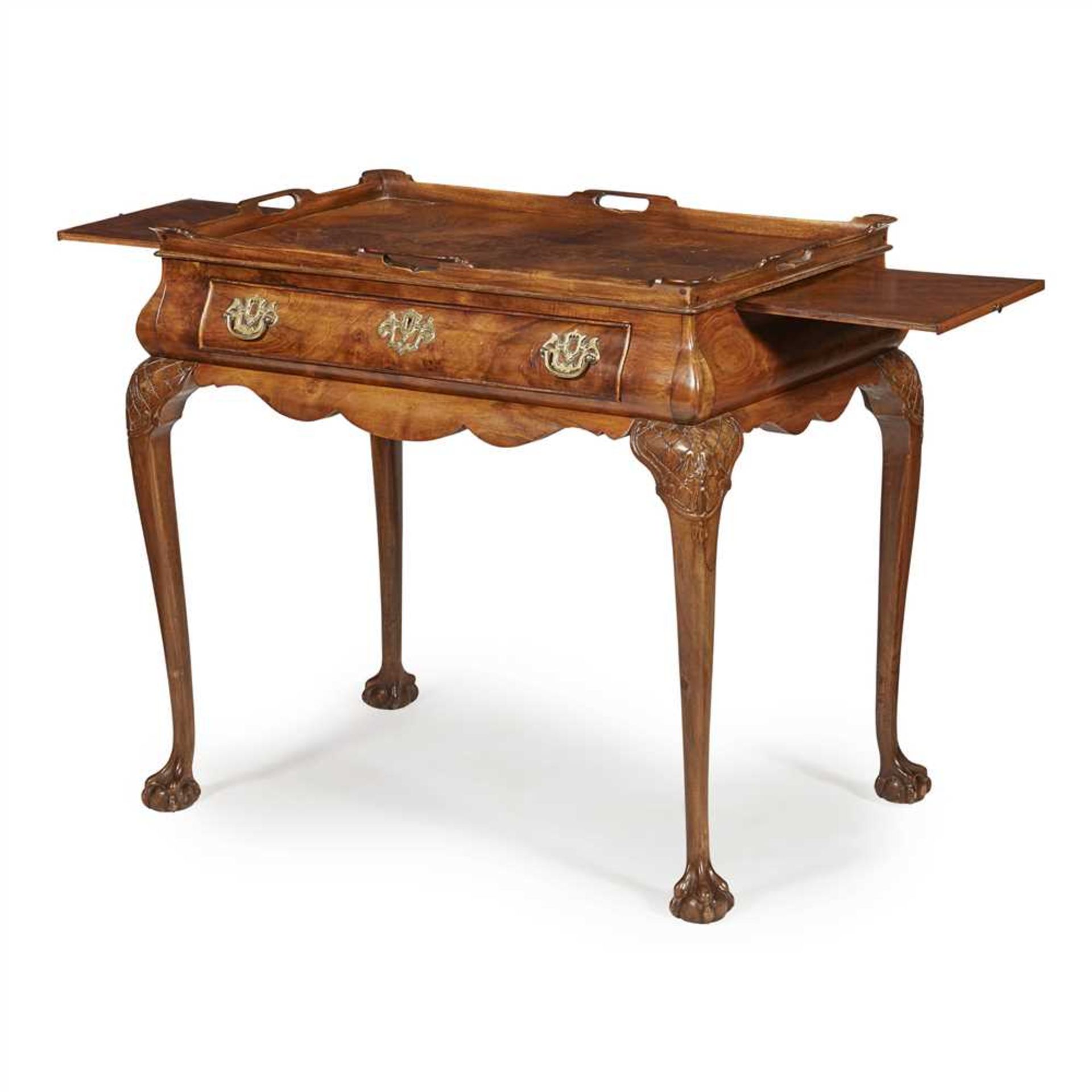 GEORGE II STYLE WALNUT TRAY TOP TEA TABLE LATE 19TH CENTURY - Image 2 of 2