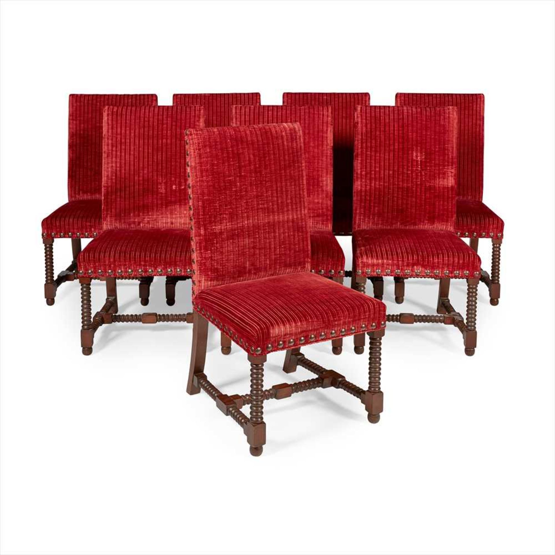 SET OF TEN WILLIAM AND MARY STYLE DINING CHAIRS MODERN - Image 2 of 3