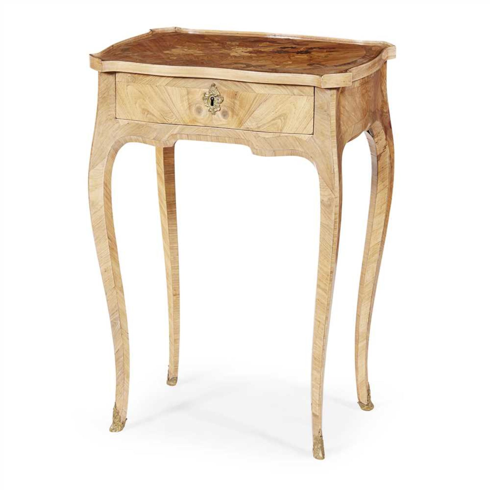 FRENCH KINGWOOD AND MARQUETRY TABLE A ECRIRE LATE 19TH CENTURY