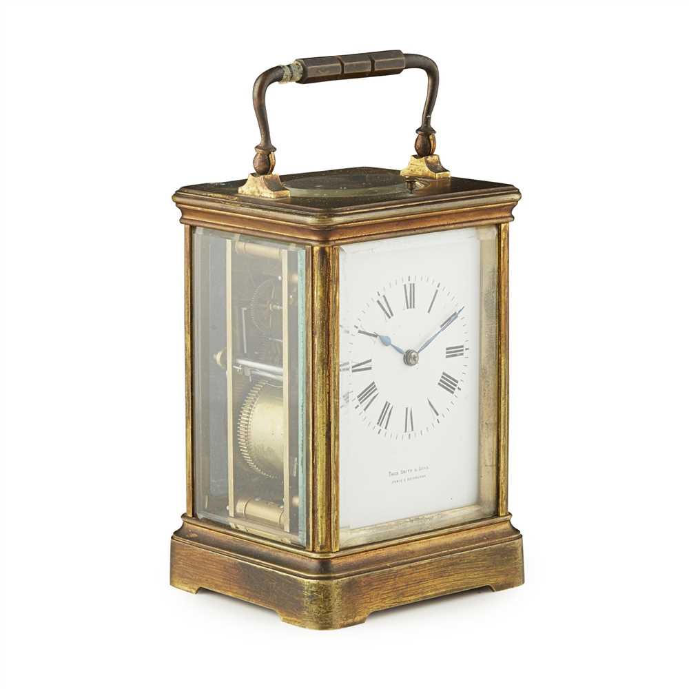 FRENCH BRASS REPEATING CARRIAGE CLOCK LATE 19TH/ EARLY 20TH CENTURY