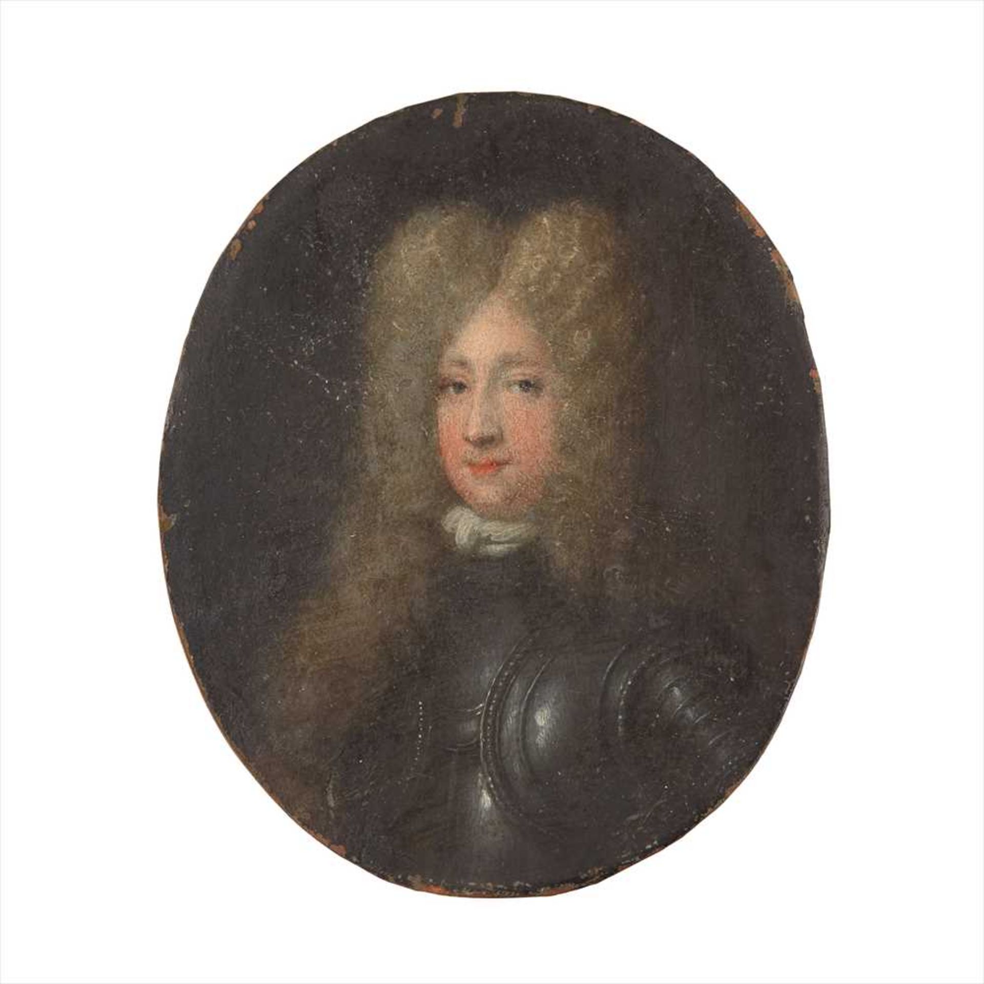 ENGLISH SCHOOL, EARLY 18TH CENTURY PORTRAIT MINIATURE OF A GENTLEMAN WEARING ARMOUR - Image 2 of 2