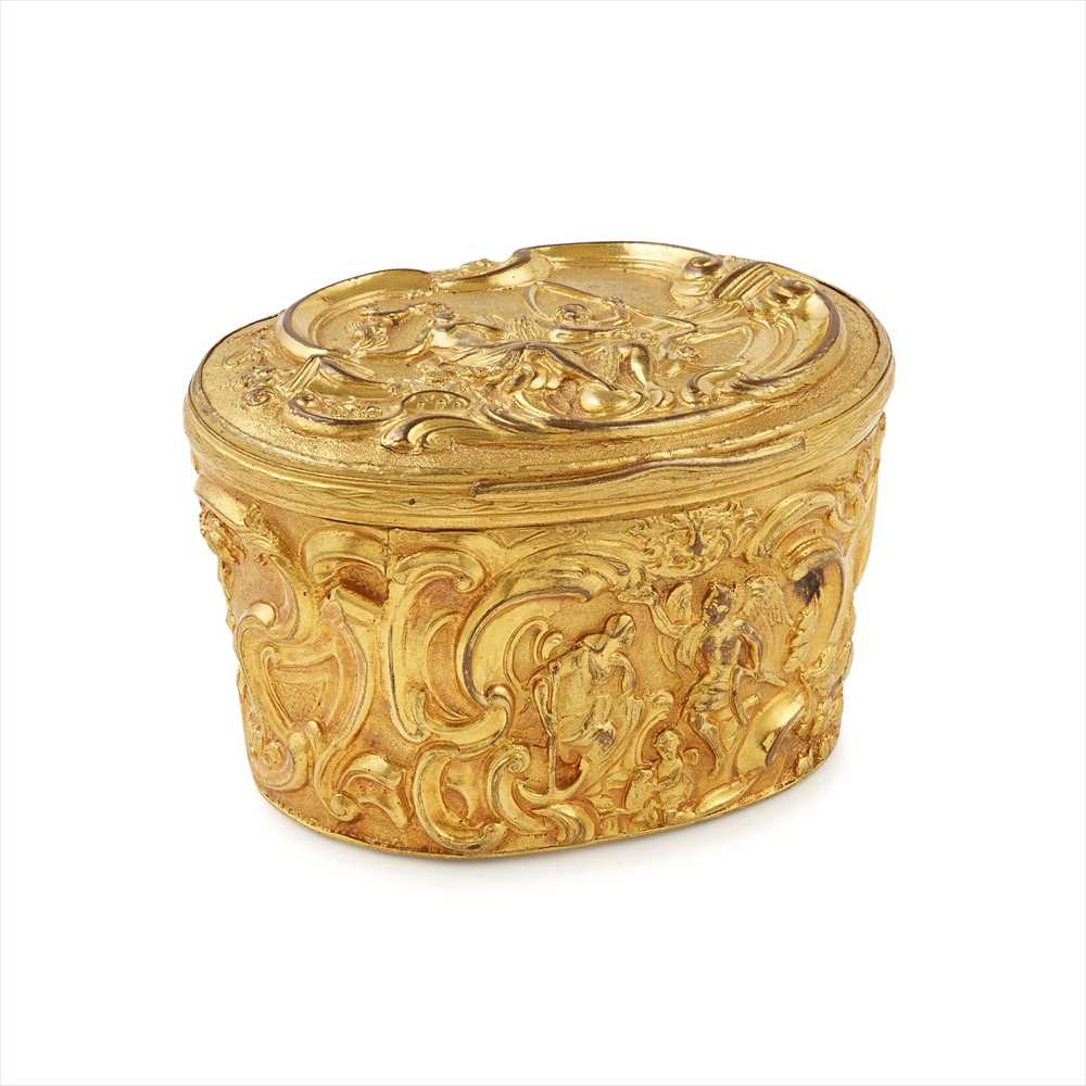 CONTINENTAL GILT COPPER SNUFF BOX 18TH/ 19TH CENTURY