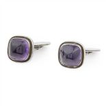 A pair of amethyst cufflinks, Harald Neilson for Georg Jensen