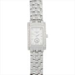 A lady's stainless-steel and diamond set wrist watch, Longines