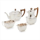 A matched 1930s four piece tea service.