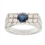 A sapphire and diamond set ring, Fasano