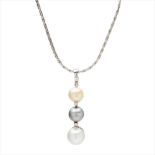 A South Sea pearl and diamond set pendant