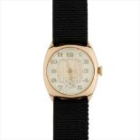 A mid-20th century 9ct gold cased wrist watch