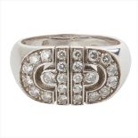 A 18ct white gold diamond set 'Parentesi' ring, Bulgari