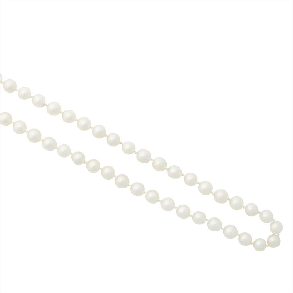 A single strand of opera length cultured pearls